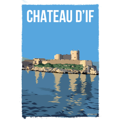 AF237 - Lot de 5 Affiches Marseille Le Chateau d'If - 20x30cm
